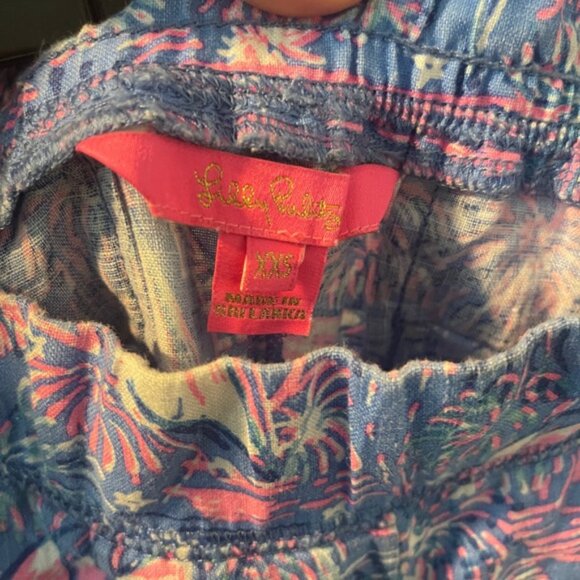 Lilly Pulitzer Blue and Pink Tropical Print Pants - Picture 4 of 4